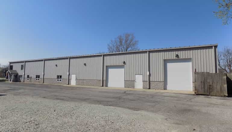gray warehouse with bay doors at 2950 E Hanna Avenue in Indianapolis, IN